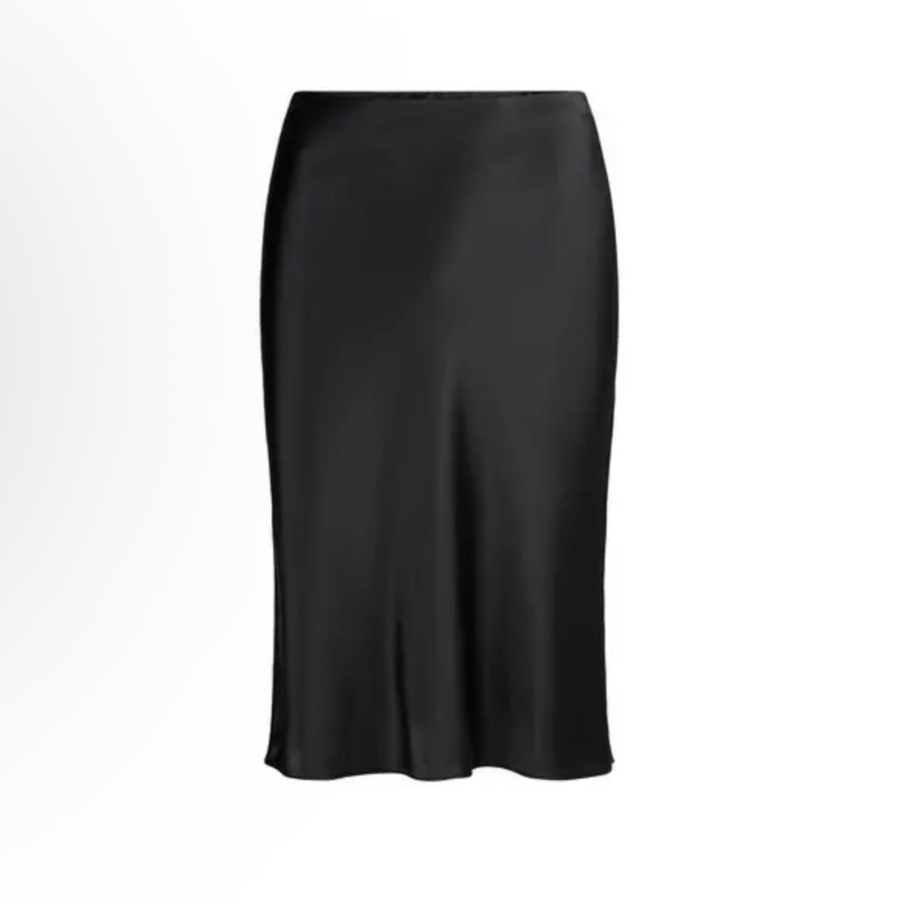 NWT SKIMS Women’s Silk Midi Skirt Onyx
